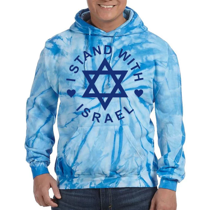 I Stand With Israel Israeli Flag Jewish Star Of David Tie Dye Hoodie