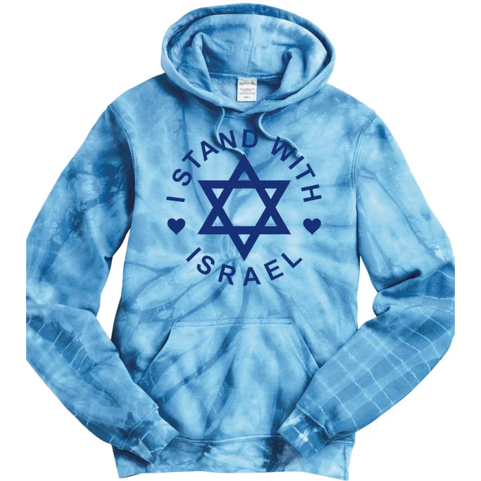 I Stand With Israel Israeli Flag Jewish Star Of David Tie Dye Hoodie