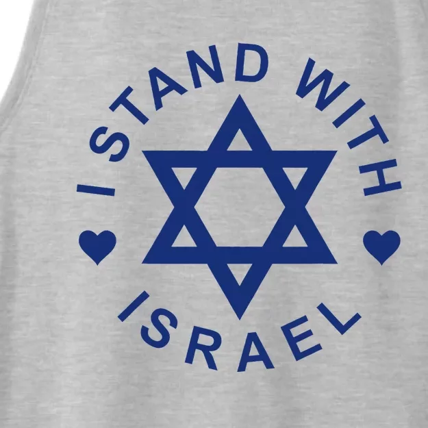 I Stand With Israel Israeli Flag Jewish Star Of David Ladies Tri-Blend Wicking Tank