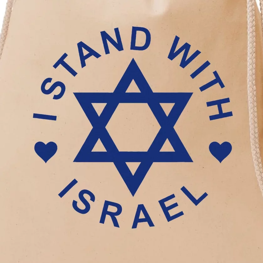 I Stand With Israel Israeli Flag Jewish Star Of David Drawstring Bag