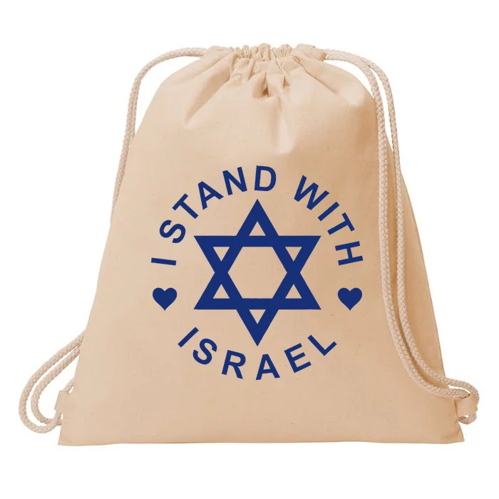 I Stand With Israel Israeli Flag Jewish Star Of David Drawstring Bag