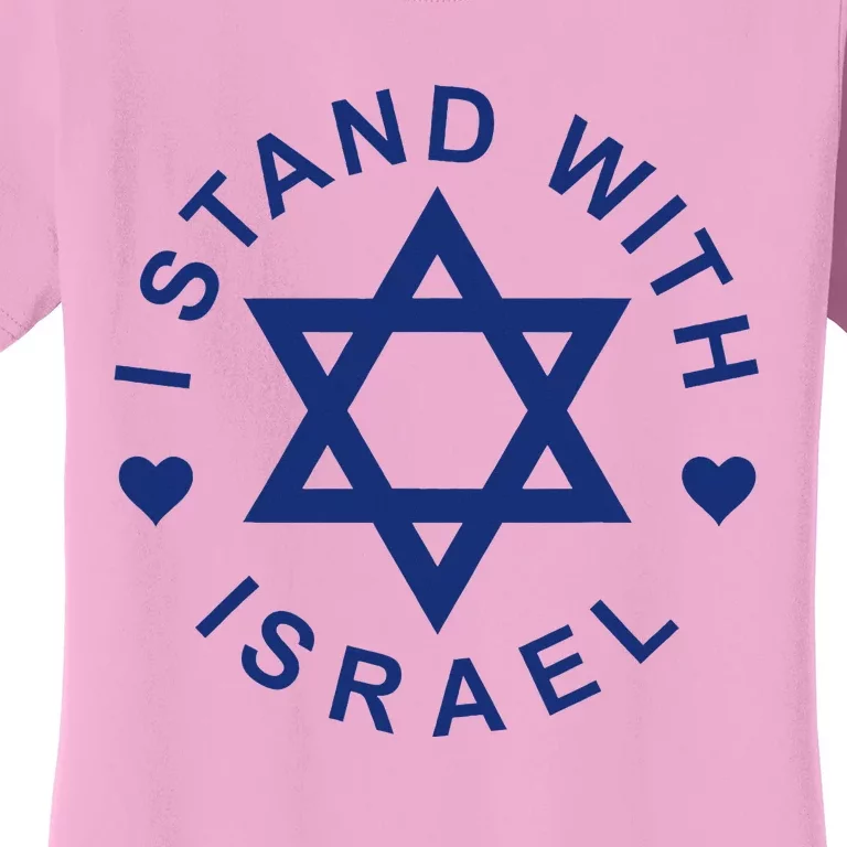 I Stand With Israel Israeli Flag Jewish Star Of David Women's T-Shirt