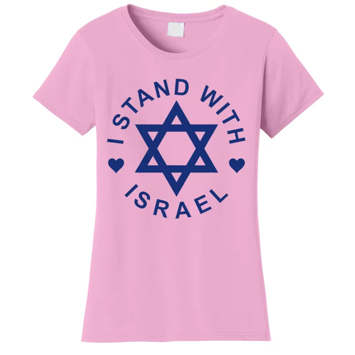 I Stand With Israel Israeli Flag Jewish Star Of David Women's T-Shirt