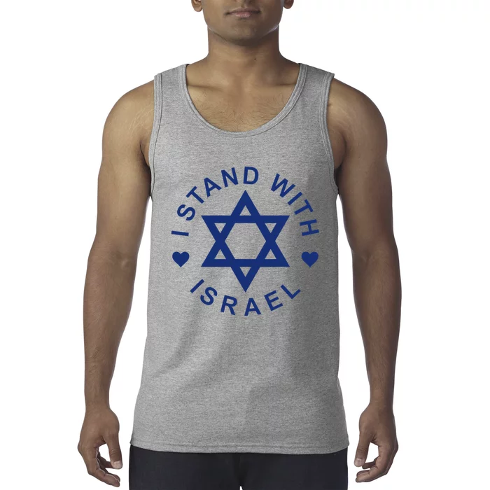 I Stand With Israel Israeli Flag Jewish Star Of David Tank Top