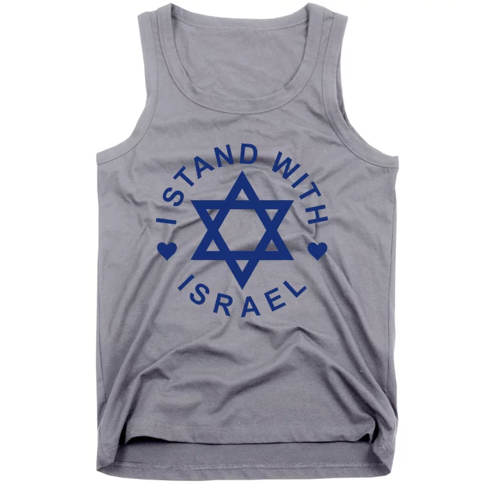 I Stand With Israel Israeli Flag Jewish Star Of David Tank Top