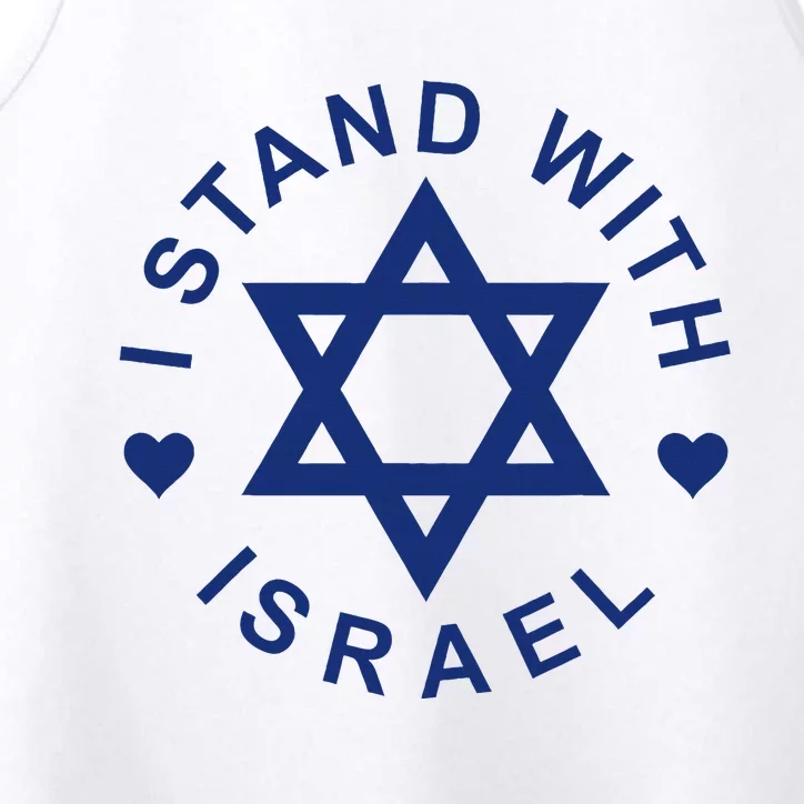 I Stand With Israel Israeli Flag Jewish Star Of David Performance Tank