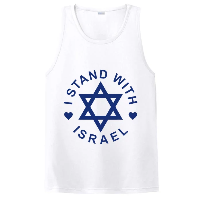 I Stand With Israel Israeli Flag Jewish Star Of David Performance Tank