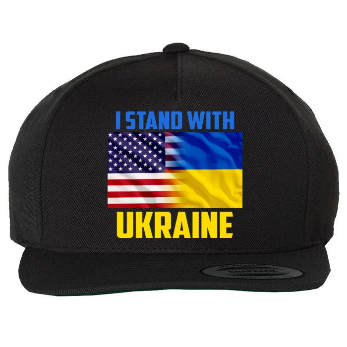 I Stand With Ukraine USA Ukrainian Pride Support Wool Snapback Cap