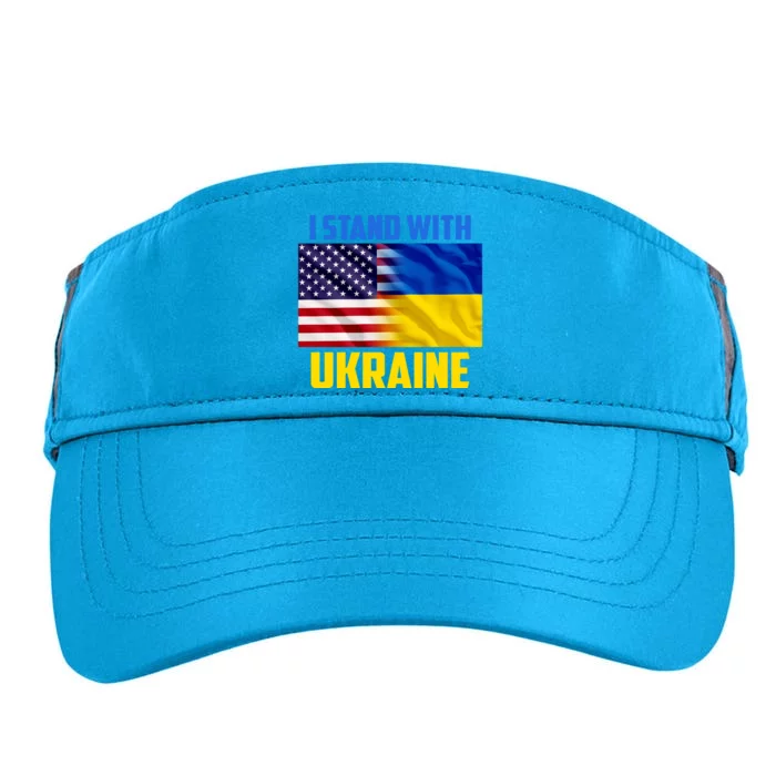 I Stand With Ukraine USA Ukrainian Pride Support Adult Drive Performance Visor