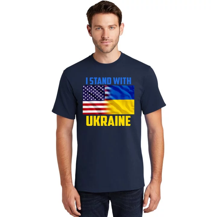 I Stand With Ukraine USA Ukrainian Pride Support Tall T-Shirt