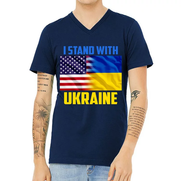 I Stand With Ukraine USA Ukrainian Pride Support V-Neck T-Shirt