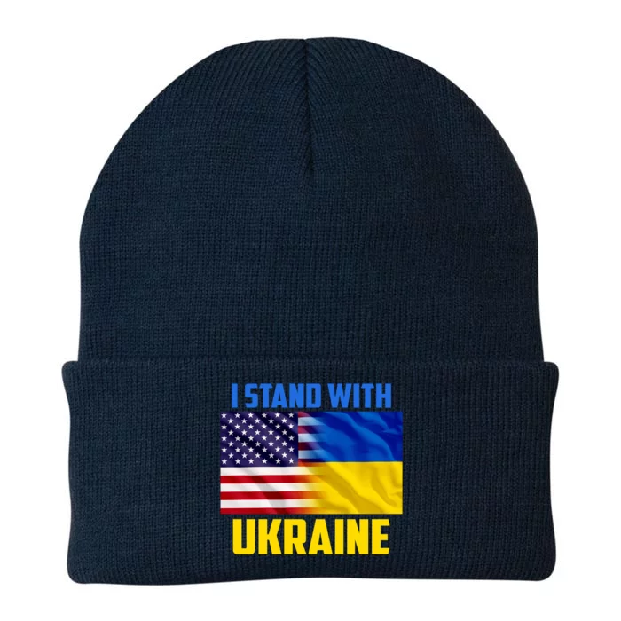 I Stand With Ukraine USA Ukrainian Pride Support Knit Cap Winter Beanie