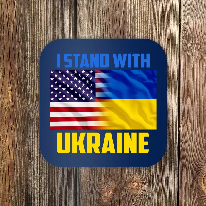 I Stand With Ukraine USA Ukrainian Pride Support Coaster