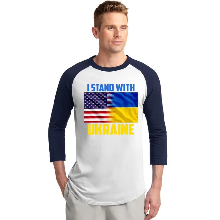 I Stand With Ukraine USA Ukrainian Pride Support Baseball Sleeve Shirt