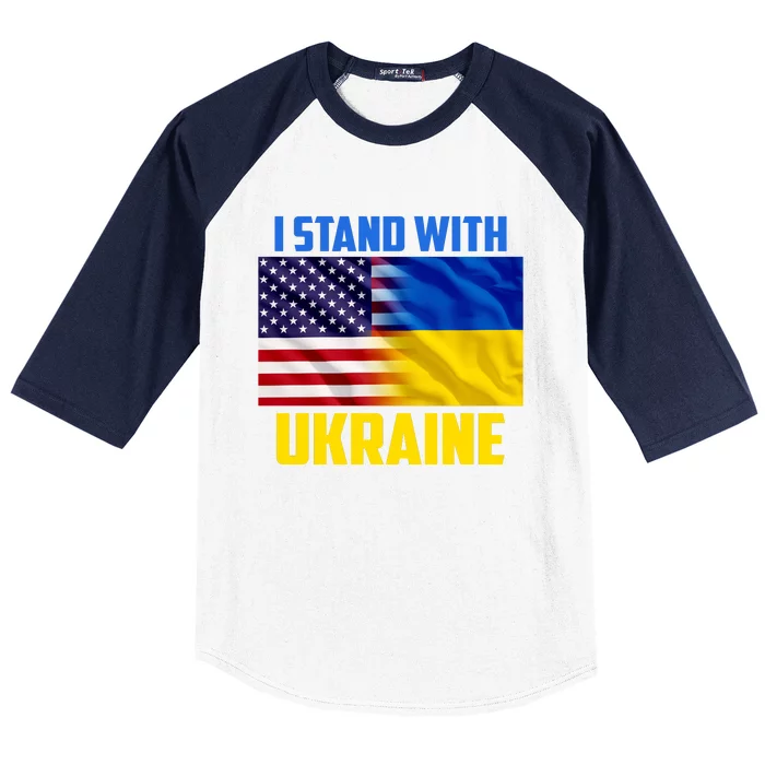 I Stand With Ukraine USA Ukrainian Pride Support Baseball Sleeve Shirt