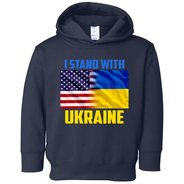 I Stand With Ukraine USA Ukrainian Pride Support Toddler Hoodie