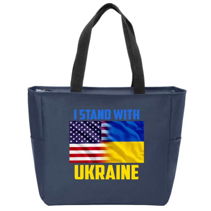 I Stand With Ukraine USA Ukrainian Pride Support Zip Tote Bag