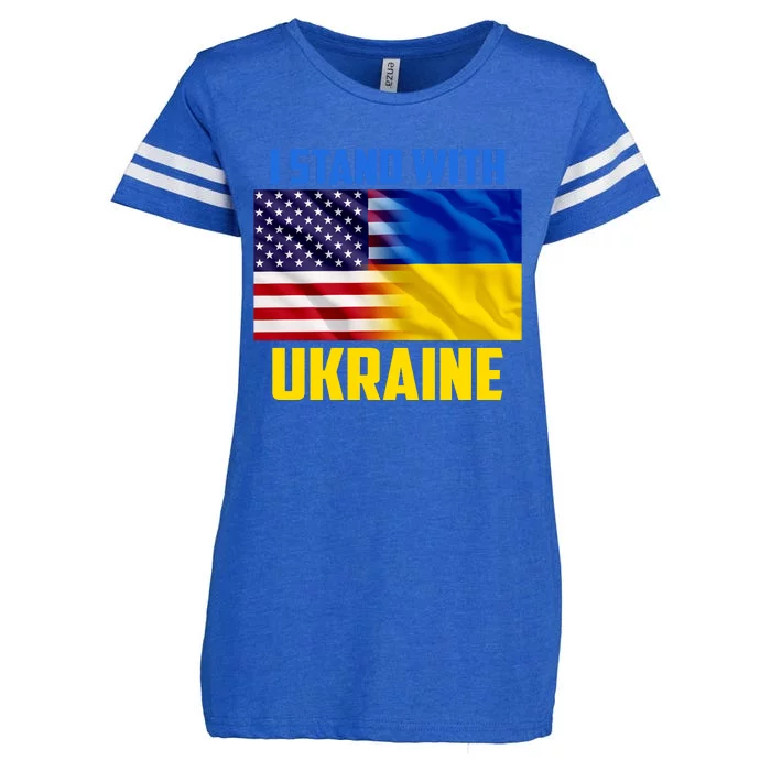 I Stand With Ukraine USA Ukrainian Pride Support Enza Ladies Jersey Football T-Shirt