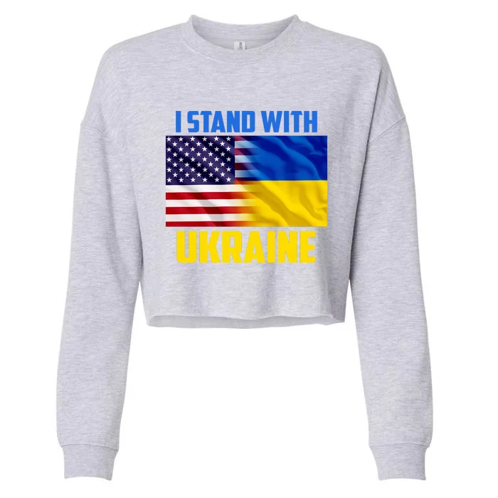 I Stand With Ukraine USA Ukrainian Pride Support Cropped Pullover Crew