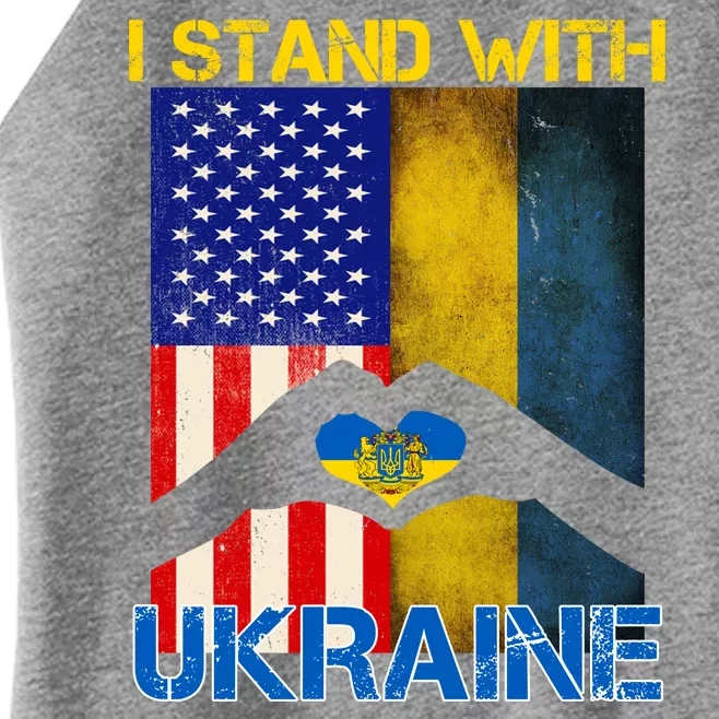 I Stand With Ukraine Heart USA Flag Women’s Perfect Tri Rocker Tank