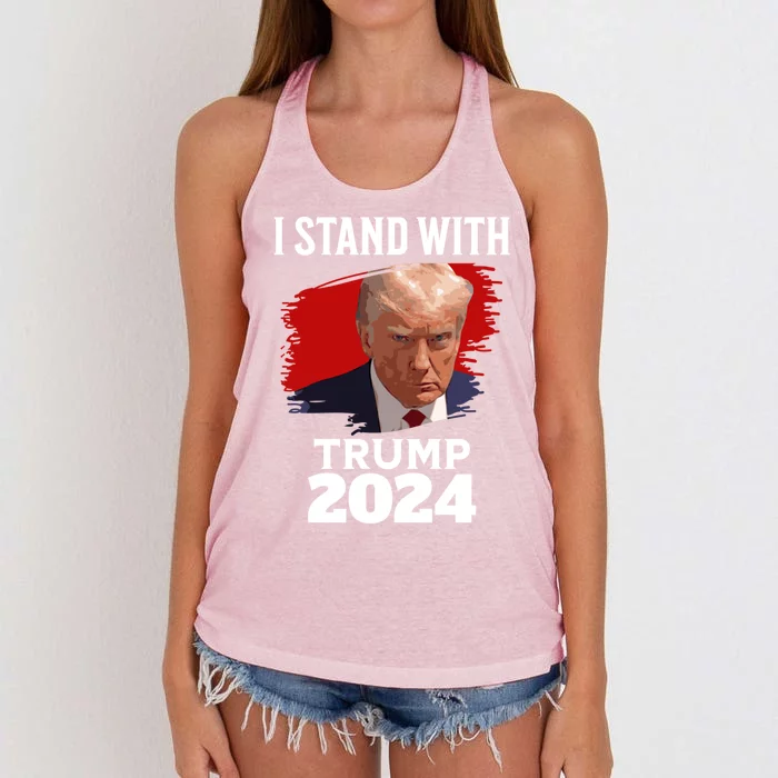 I Stand With Trump Donald Trump For President 2024 Freedom Cute Gift Women's Knotted Racerback Tank