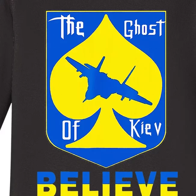 I Stand With Ukraine The Ghost Of Kyiv Baby Long Sleeve Bodysuit