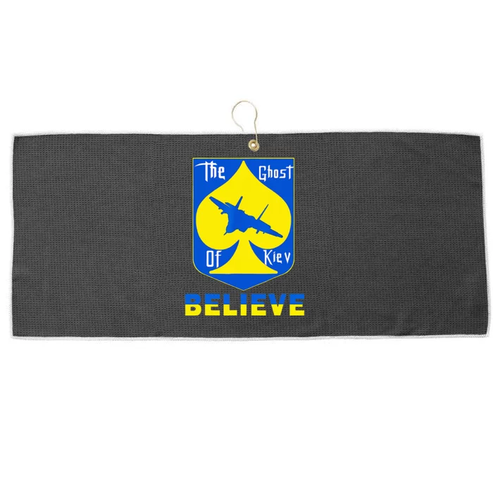 I Stand With Ukraine The Ghost Of Kyiv Large Microfiber Waffle Golf Towel