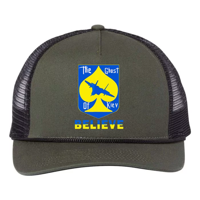 I Stand With Ukraine The Ghost Of Kyiv Retro Rope Trucker Hat Cap