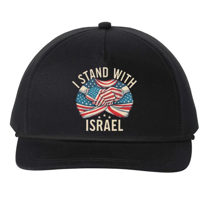 I Stand With Israel Usa American Flag W Israel Flag Snapback Five-Panel Rope Hat