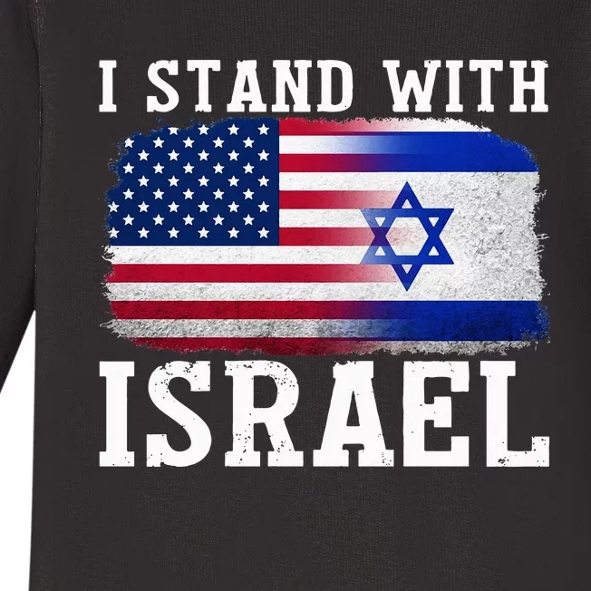 I Stand With Israel Strong Baby Long Sleeve Bodysuit