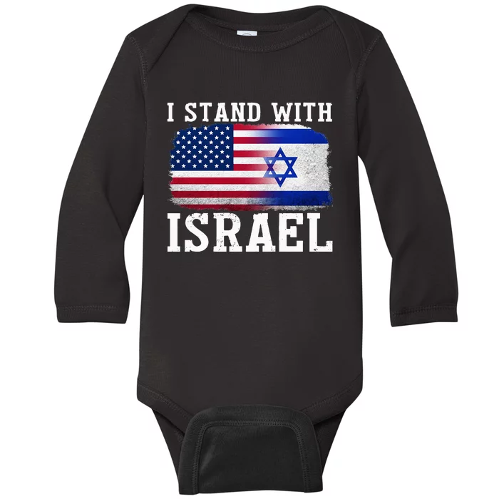 I Stand With Israel Strong Baby Long Sleeve Bodysuit