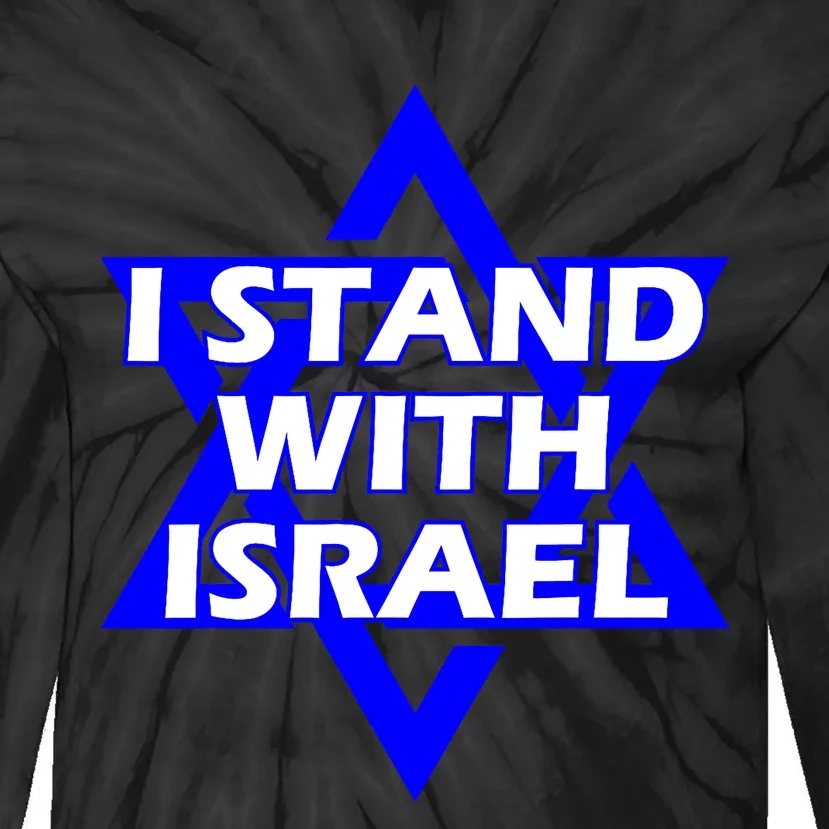 I Stand With Israel Star Of David Tie-Dye Long Sleeve Shirt