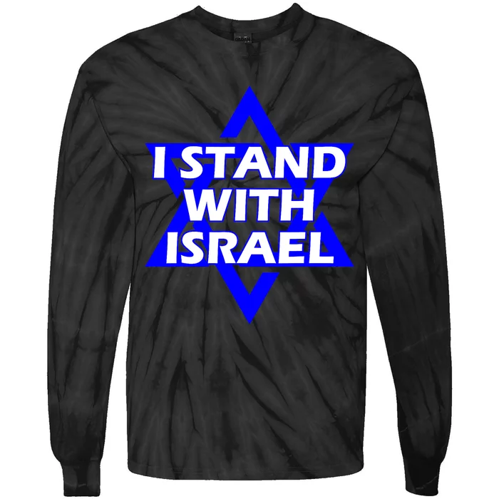 I Stand With Israel Star Of David Tie-Dye Long Sleeve Shirt