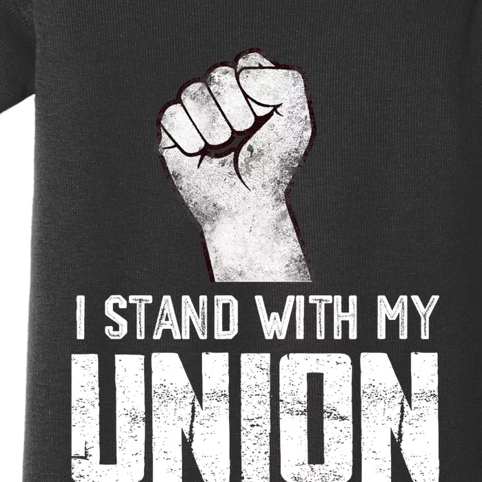 I Stand With My Union UAW On Strike Red United Auto Workers Baby Bodysuit