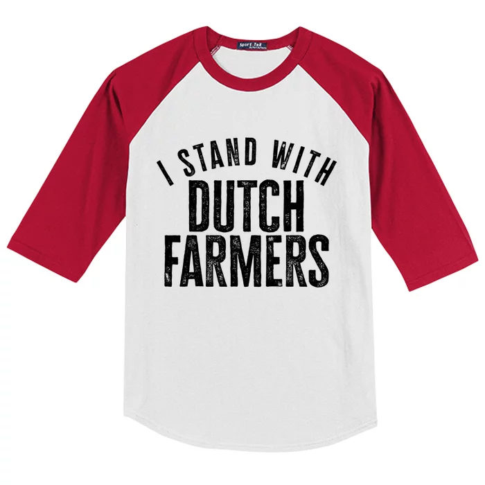 I Stand With Dutch Farmers Netherlands Protest Dutch Flag Gift Kids Colorblock Raglan Jersey