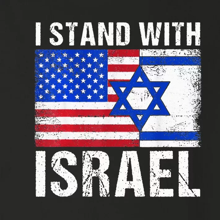 I Stand With Israel Patriotic USA and Israel Flag Toddler Long Sleeve Shirt