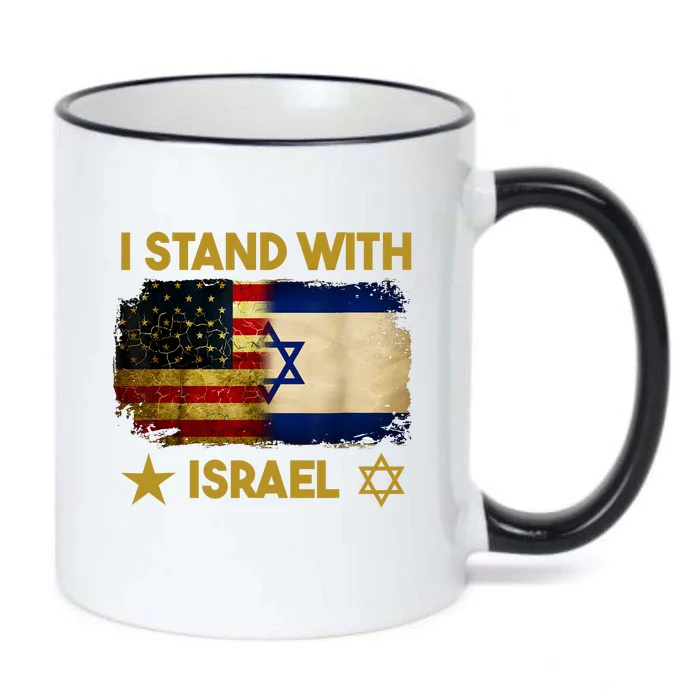 I Stand With Israel I Stand With Israel America Flag Black Color Changing Mug