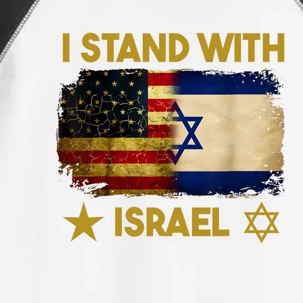 I Stand With Israel I Stand With Israel America Flag Toddler Fine Jersey T-Shirt