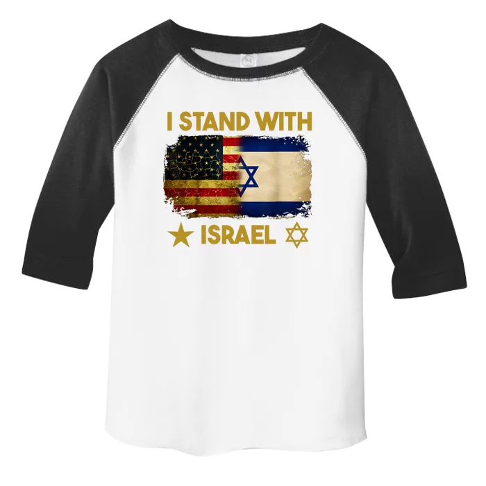 I Stand With Israel I Stand With Israel America Flag Toddler Fine Jersey T-Shirt