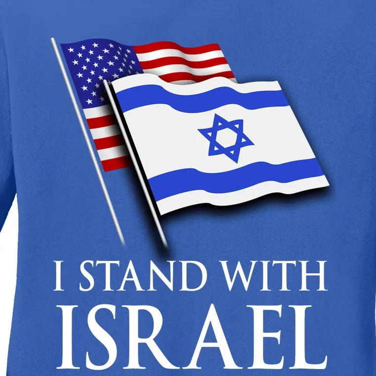 I Stand With Israel Israeli Palestinian Conflict Pro Israel Ladies Long Sleeve Shirt