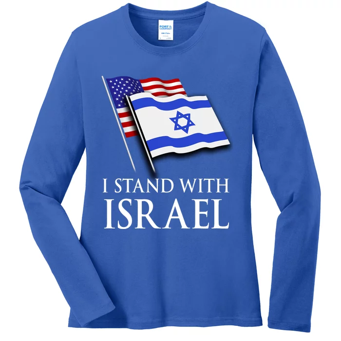 I Stand With Israel Israeli Palestinian Conflict Pro Israel Ladies Long Sleeve Shirt