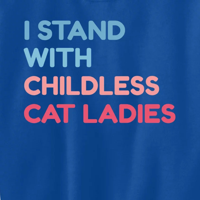 I Stand With Less Cat Ladies Election 2024 Gift Kids Sweatshirt