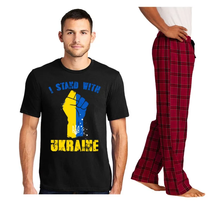 I Stand With Ukraine Fist Trident Support Pajama Set