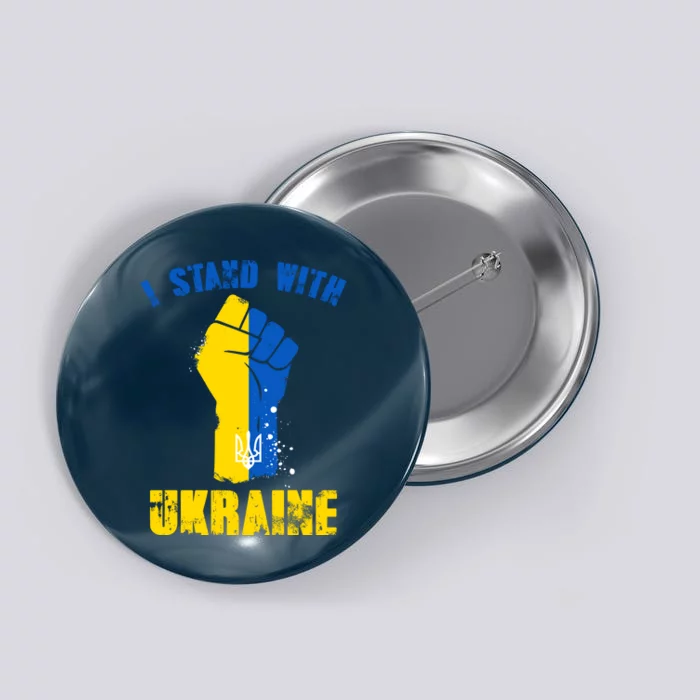 I Stand With Ukraine Fist Trident Support Button