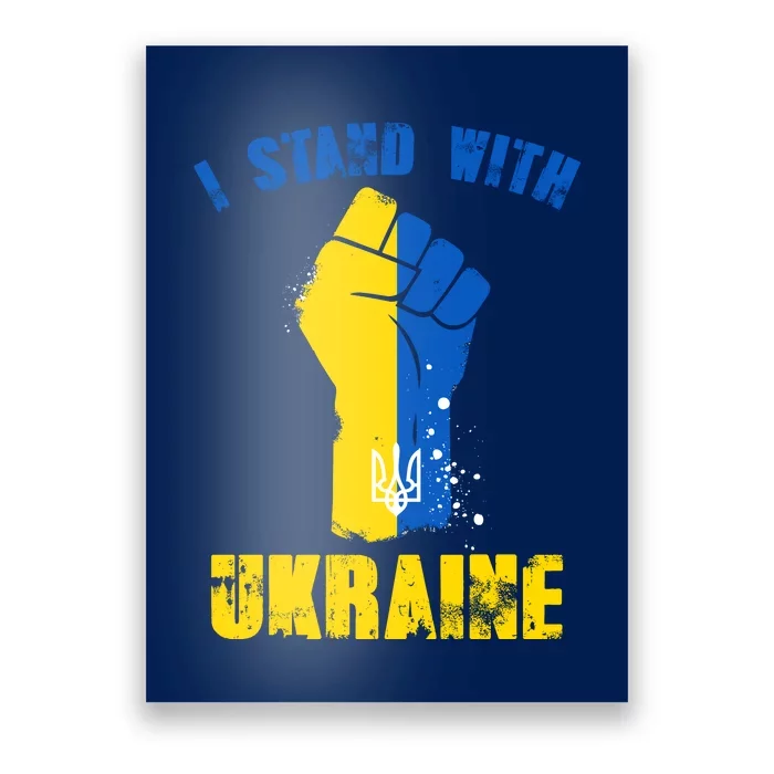 I Stand With Ukraine Fist Trident Support Poster