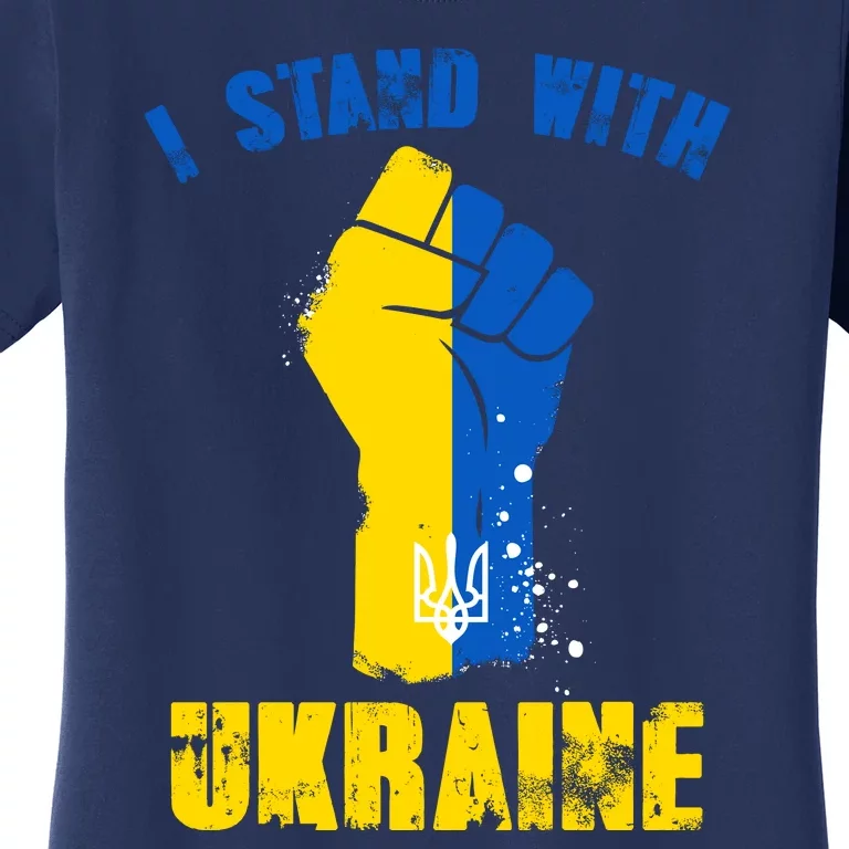 I Stand With Ukraine Fist Trident Support Women's T-Shirt