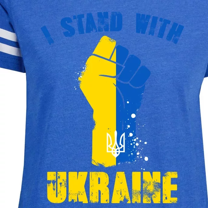 I Stand With Ukraine Fist Trident Support Enza Ladies Jersey Football T-Shirt