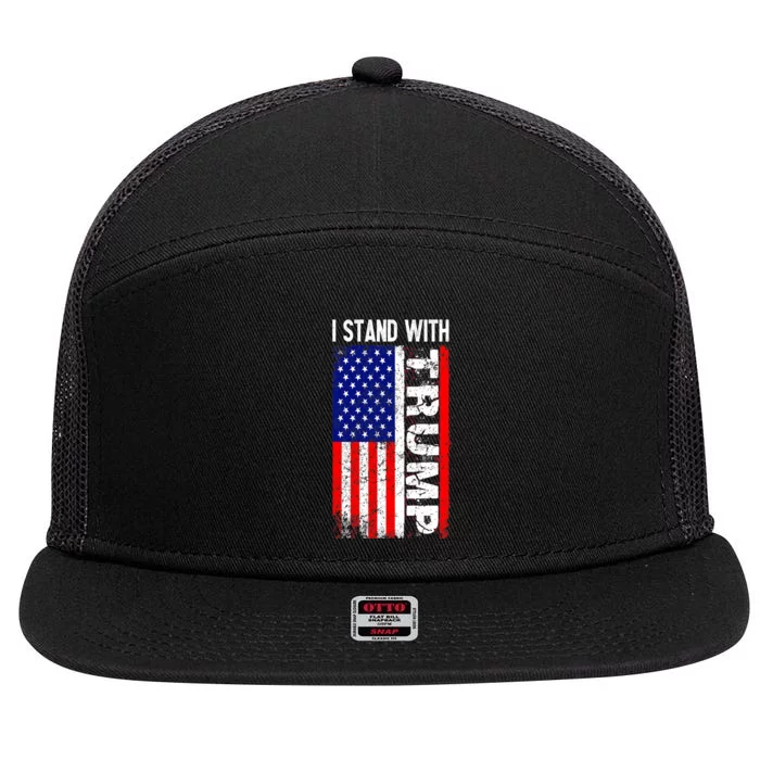 i stand with president trump pro trump supporter anti biden 7 Panel Mesh Trucker Snapback Hat