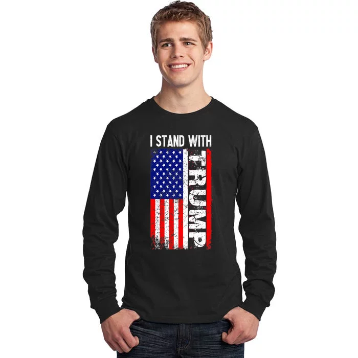 i stand with president trump pro trump supporter anti biden Tall Long Sleeve T-Shirt