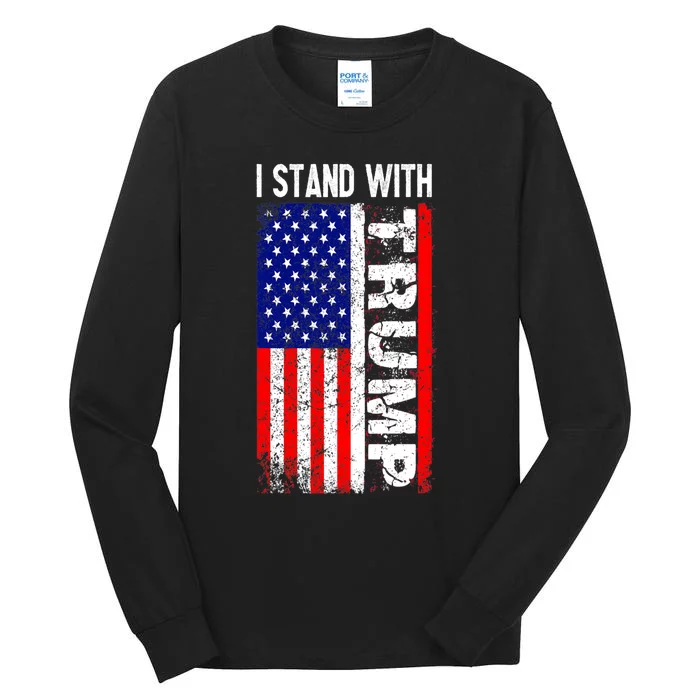 i stand with president trump pro trump supporter anti biden Tall Long Sleeve T-Shirt